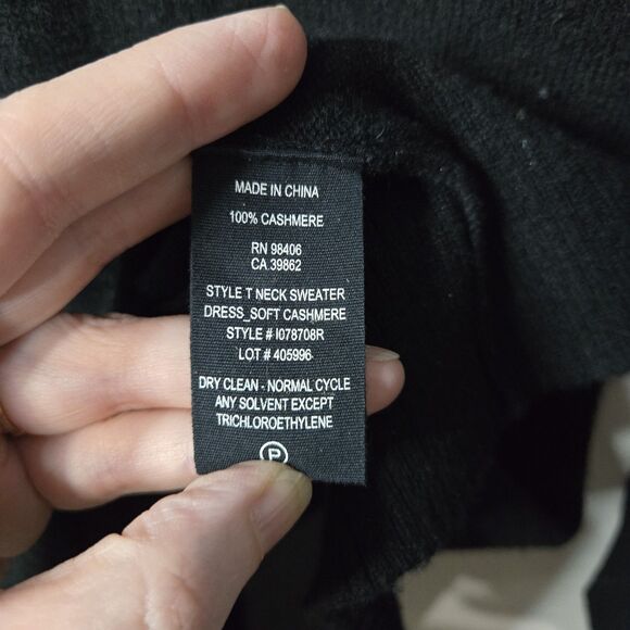 Theory Black Turtleneck Sweater Dress Cashmere Small Minimalist - Picture 4 of 5